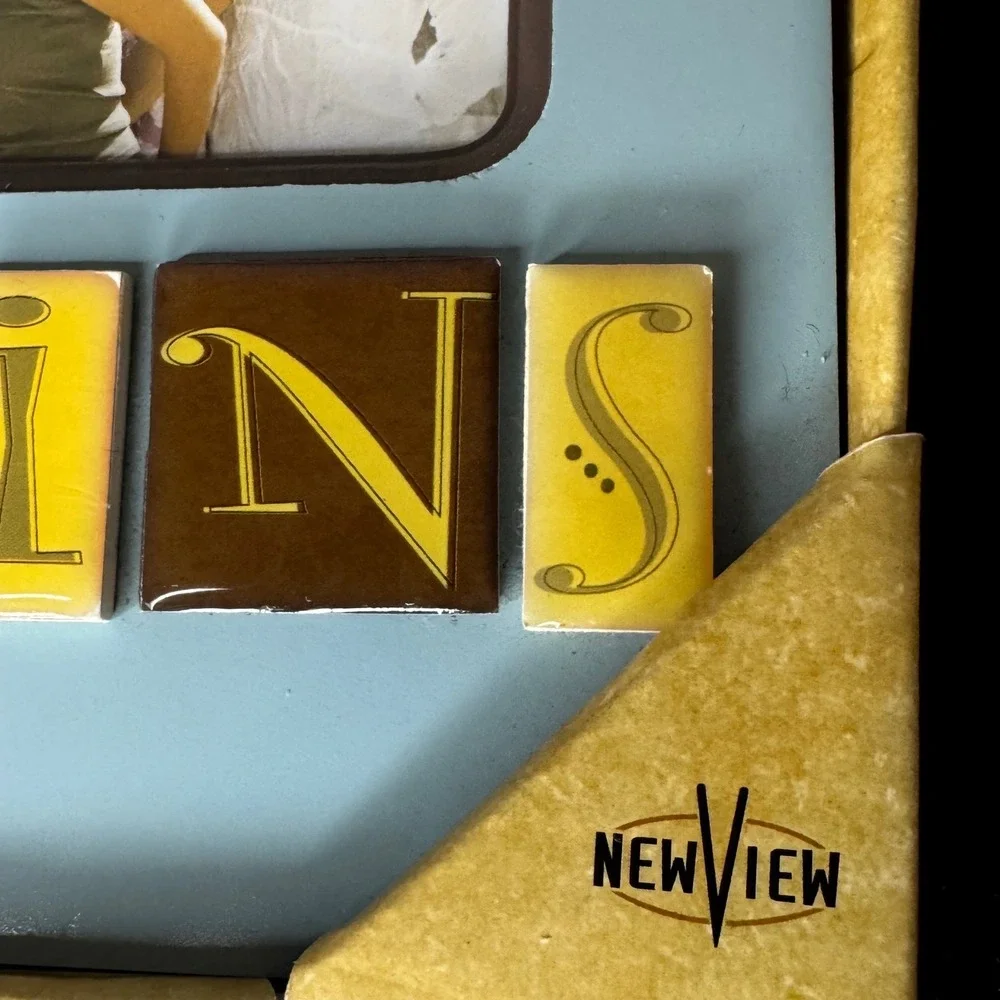 New View Cousins Tile Type Photo Frame 4x6 Blue Yellow Brown Y2K Color‎ Block